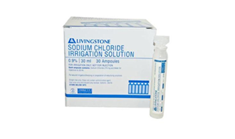 Livingstone Saline Sodium Chloride Irrigation Solution Sterile Ampoule - 30ml